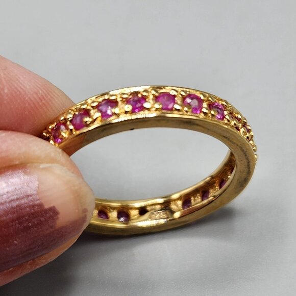 Tri Color Tennis Bracelet Stacking Ring Set Cubic Zirconia ADI 925 Thai Silver - Picture 10 of 13